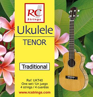 Royal Classics UKT40 Ukulele Tenor set. Clear Nylon