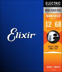 Elixir 12302 Nanoweb 12-68 - Struny do gitary elektrycznej baritone