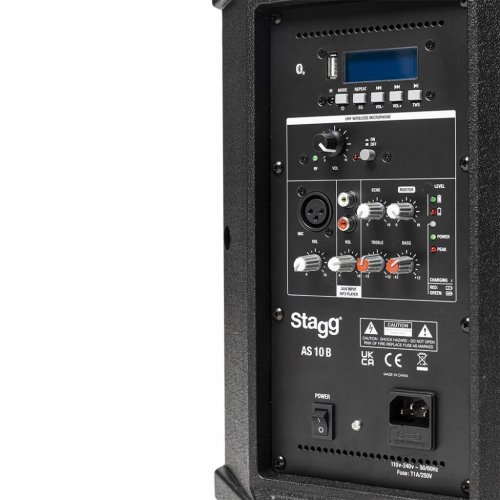 Stagg AS 10B - Dvojpásmový aktívny reprobox s mikrofónom
