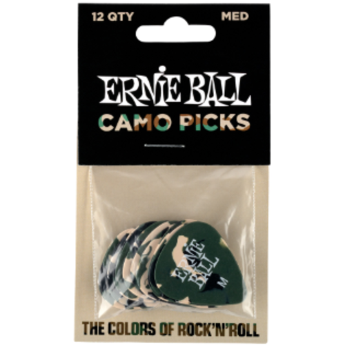Ernie Ball EB 9222 - Zestaw 12 piórek gitarowych w kolorze Camouflage