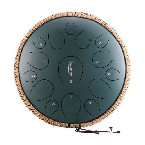 Round tongue drum Hluru 14" 15 ton TY15-14-MineralGreen