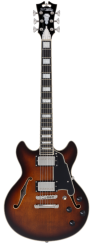 D'Angelico Premier Mini DC Brown Burst elektrická kytara