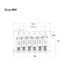 Mostek do gitary elektrycznej Kera Audio M-STW-0689 czarny