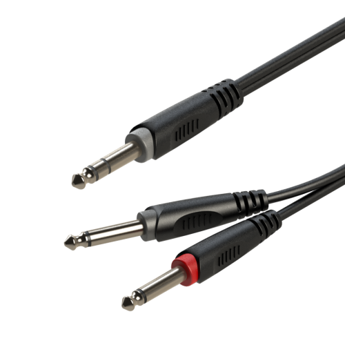 Kabel audio Jack 6.3mm stereo / 2 x Jack 6.3mm mono 6m Roxtone RAYC100L6