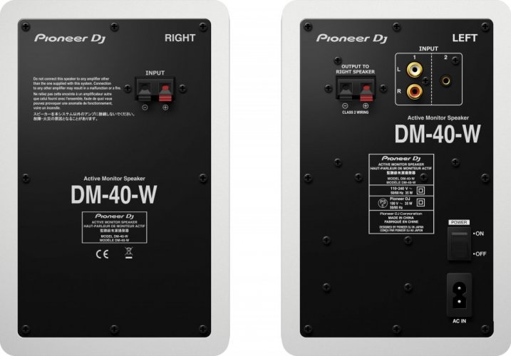 Pioneer DJ DM-40 - aktívne reproduktory (biele)