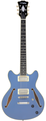 D'Angelico Excel Mini DC Tour Solid Slate Blue - elektrická kytara