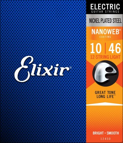 Elixir 12450 Nanoweb 12-String 10-46 - Struny pro 12strunnou elektrickou kytaru