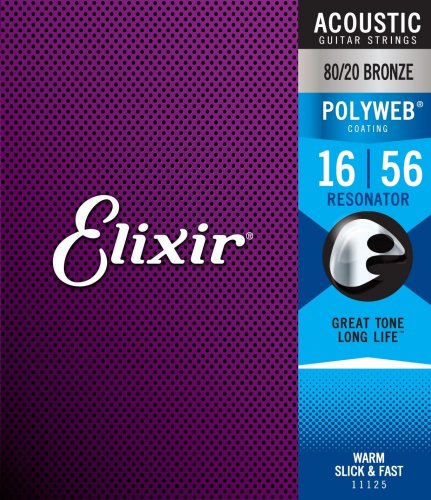 Elixir 11125 Polyweb 80/20 Bronze 16-56 - Struny pre rezofonickú gitaru