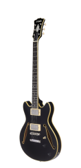 D'Angelico Excel Mini DC Tour Solid Black - elektrická kytara