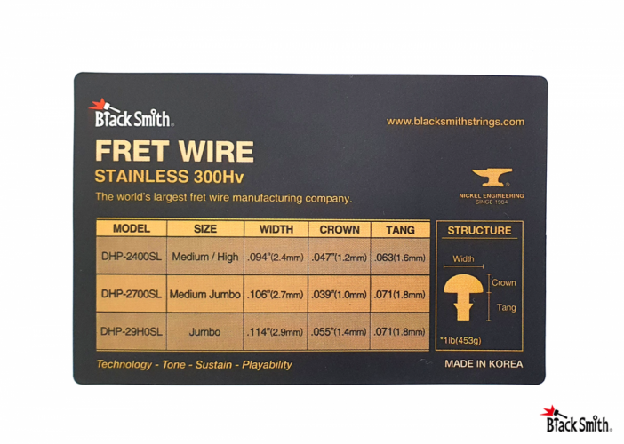 BlackSmith Fret Wire Bulk DHP-2900L - pražcový drát pro elektrickou kytaru