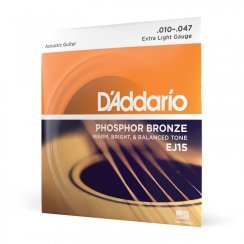 D'Addario EJ15 Phosphor Bronze Extra Light - Struny pro akustickou kytaru 10-47