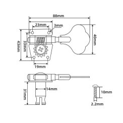 Kera Audio BM-01-4R-S - Otevřené basové kytarové ladicí mechaniky, jednostranné pravé