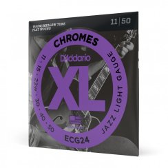 D'Addario ECG24 Chromes Flat Wound - Struny do gitary elektrycznej 11-50