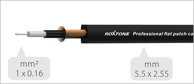 Roxtone FPJJ100L0003 - nástrojový kábel uhlový jack 6,3mm 30cm