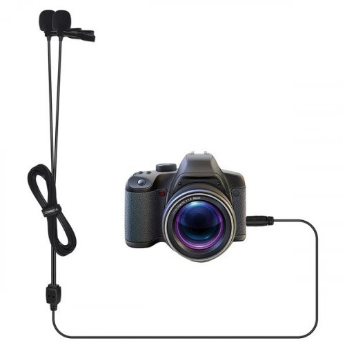 Comica CVM-D02 - podwójny mikrofon lavalier do kamery, aparatu, smartfona (6 m)