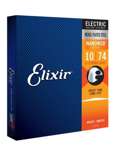 Elixir 12062 Nanoweb 10-74 - Struny pro 8strunnou elektrickou kytaru