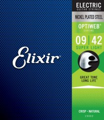 Elixir 19002 Optiweb 9-42 - Struny do gitary elektrycznej