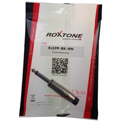 Roxtone RJ2PP-BK-NN - Mono Jack 6.3mm