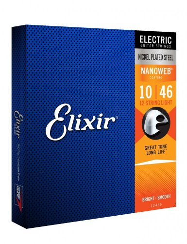 Elixir 12450 Nanoweb 12-String 10-46 - Struny pro 12strunnou elektrickou kytaru