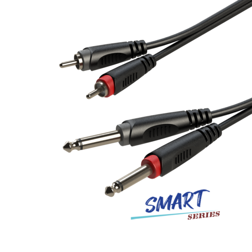 Kabel audio 2 x RCA / 2 x Jack 6.3mm mono 3m SMART Roxtone SACC150L3