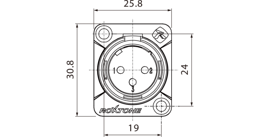 Roxtone RX3MD-BG - panelová zásuvka XLR