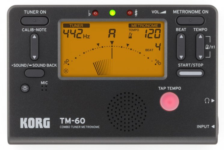 Korg TM60C BK - Tuner / metronom + mikrofon kontaktowy czarny