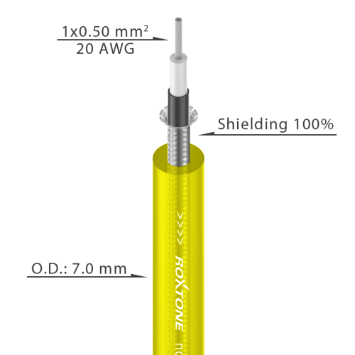 Roxtone TGJJ100L3 TYL -  kabel instrumentální 3m