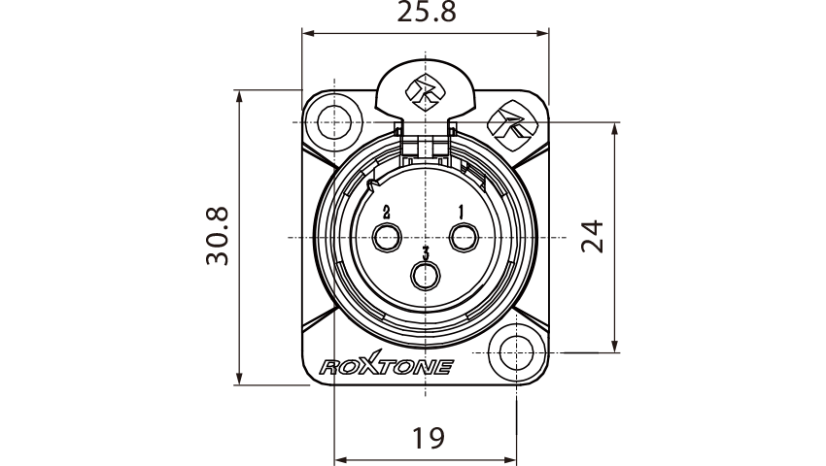 Roxtone RX3FD-BG - panelová XLR zásuvka