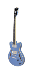 D'Angelico Excel Mini DC Tour Solid Slate Blue - elektrická kytara