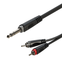 Roxtone RAYC110L6 - audio kabel Jack 6.3mm stereo / 2 x RCA 6m