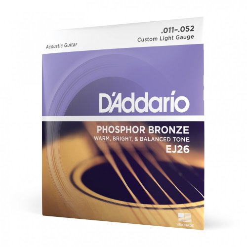 D'Addario EJ26 Phosphor Bronze Custom Light - Struny pre akustickú gitaru 11-52