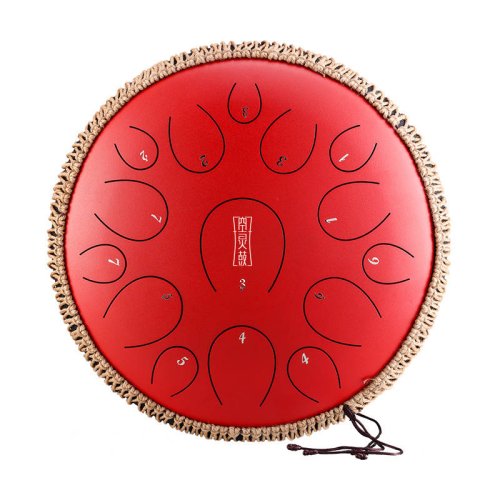 Hluru TY15-14-Červený - Tongue Drum 14" 15 tónů