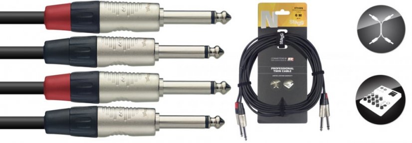 Stagg SNTC6PR - Duálny nástrojový kábel 6m