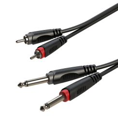 Kabel audio 2 x RCA / 2 x Jack 6.3mm mono 1m Roxtone RACC150L1