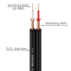 Roxtone AC010-100m-BK - audio kabel 2 x 0.14 mm?