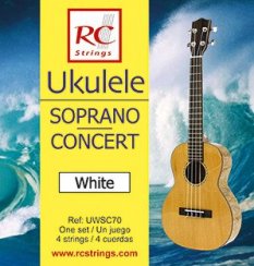 Royal Classics UWSC70 Ukulele Soprano-Concert set. White - Struny pre Ukulele