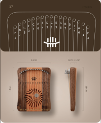 Kalyra Hluru KL17-Sandalwood - 17strunová