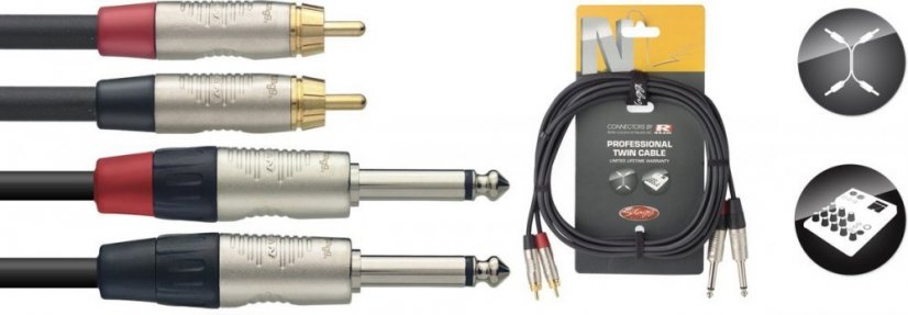 Stagg NTC1.5PCMR - dvojitý propojovací kabel 1,5m