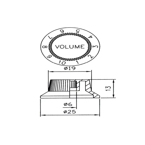 Kera Audio GST0330T - Potemciometr TONE, Černá