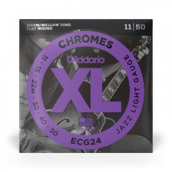 D'Addario ECG24 Chromes Flat Wound - Hlazené truny pro elektrickou kytaru 11-50