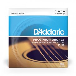 D'Addario EJ16 Phosphor Bronze Light - Struny do gitary akustycznej 12-53