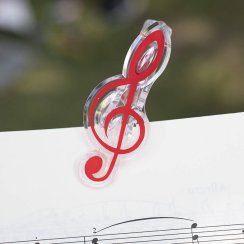 Kera-Audio CLIP CLEF - červený klip na notový papír