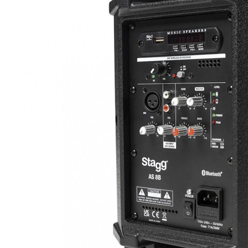 Stagg AS 8B - Dvoupásmový aktivní reprobox s bezdrátovým mikrofonem
