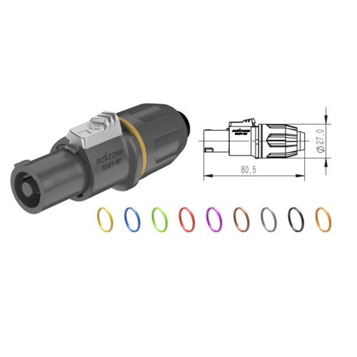 Wtyk głośnikowy 4-pin IP66 Roxtone RS4FP-WP-YL