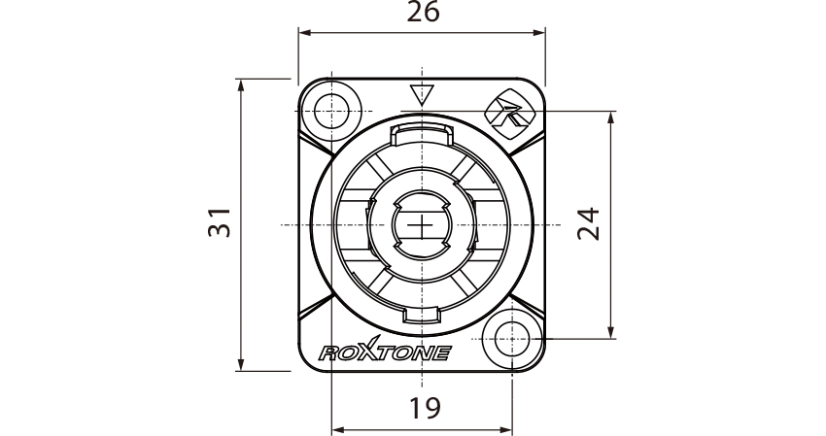 Roxtone RS4MD-WP-T - panelová reproduktorová zásuvka 4-piny IP66