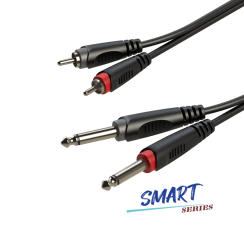 Kabel audio 2 x RCA / 2 x Jack 6.3mm mono 3m SMART Roxtone SACC150L3