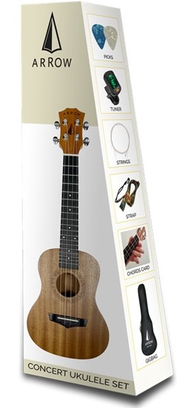 Arrow MH10 Sapele Concert Ukulele *SET*